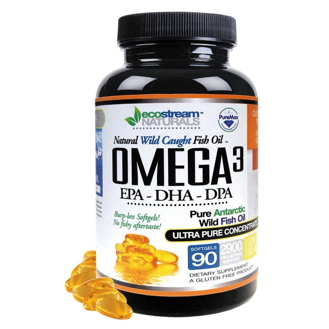 Omega 3 Natural Wild Caught Fish Oil DPA Supplement - 2,900 Milligrams ...